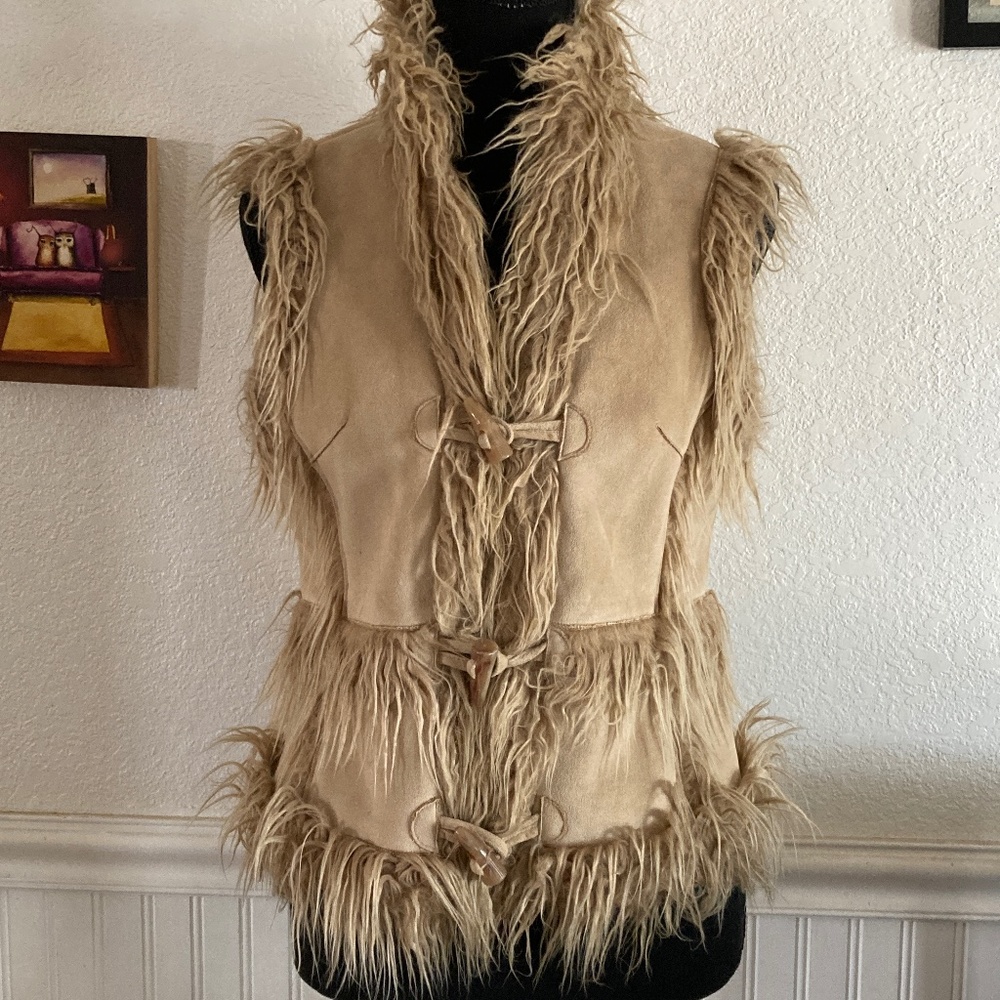 Y2K Vegan Faux Shearling and Suede Reversible Vest